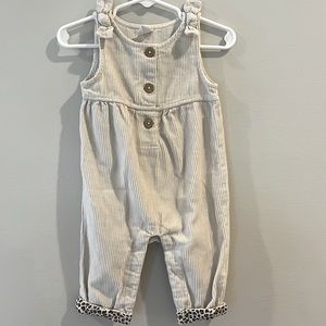 Baby Gap Corduroy Overalls with Cheetah Cuff 3-6 months